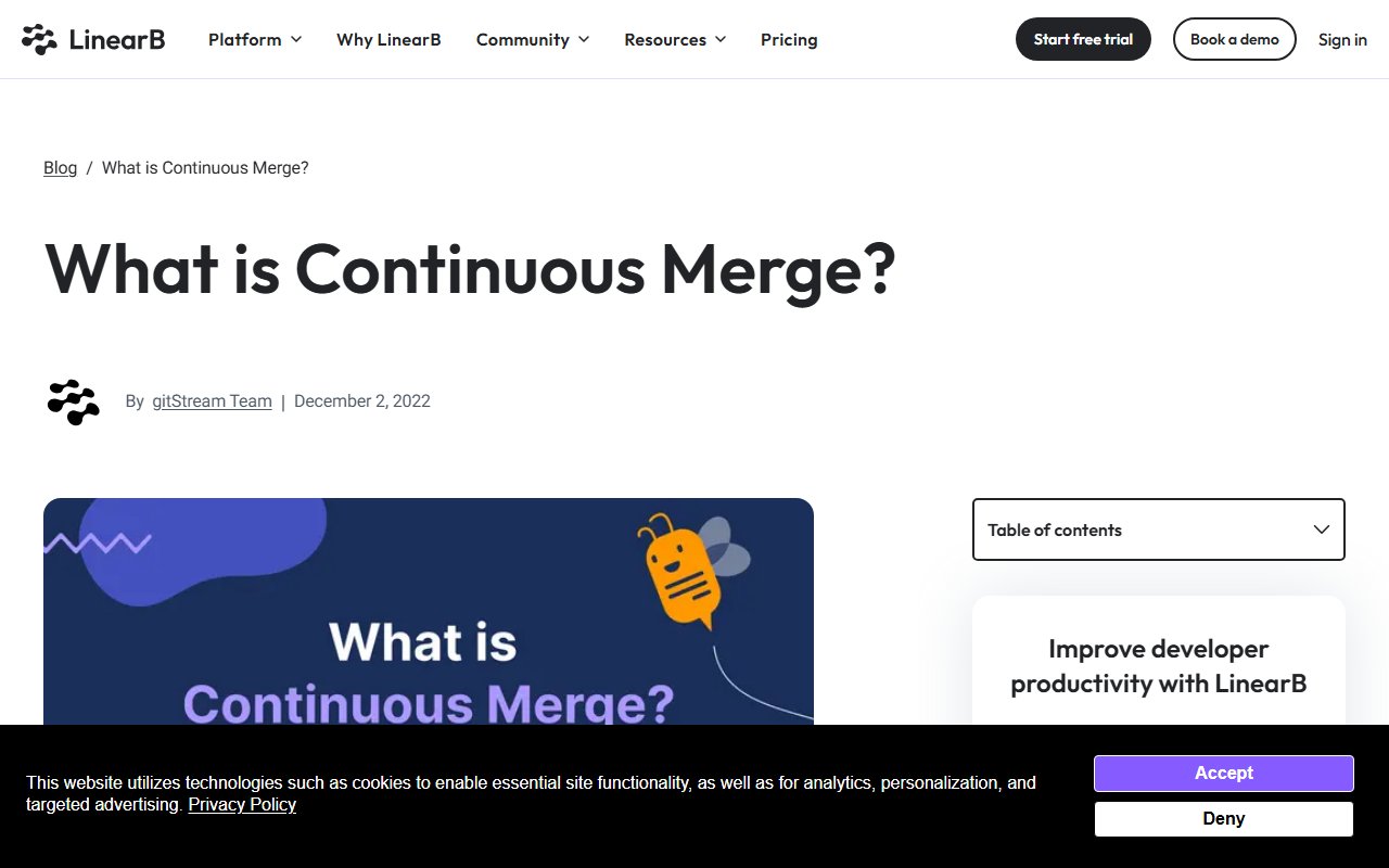 Screenshot of What is Continuous Merge?